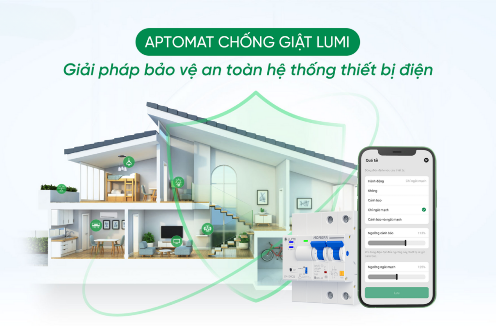 An toàn điện với Aptomat thông minh chống giật Lumi Cover