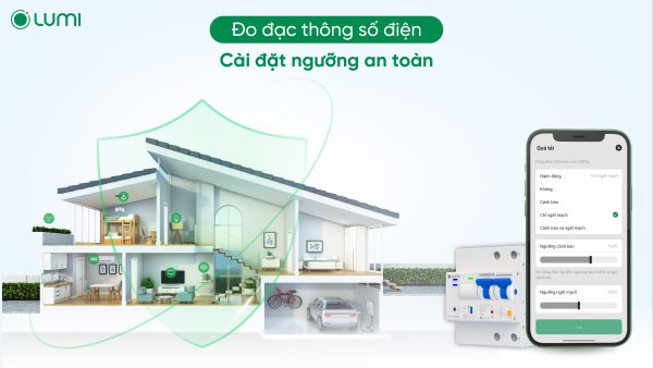 Aptomat thông minh chống giật Lumi giúp đo đạc thông số điện