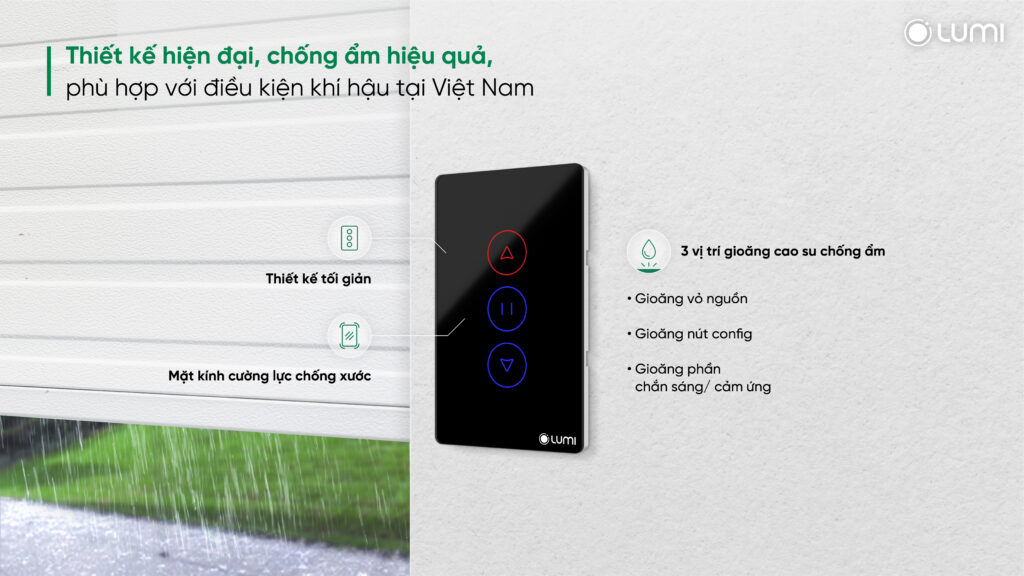 Công tắc cửa cuốn wifi Lumi hiện đại, chống ẩm tốt