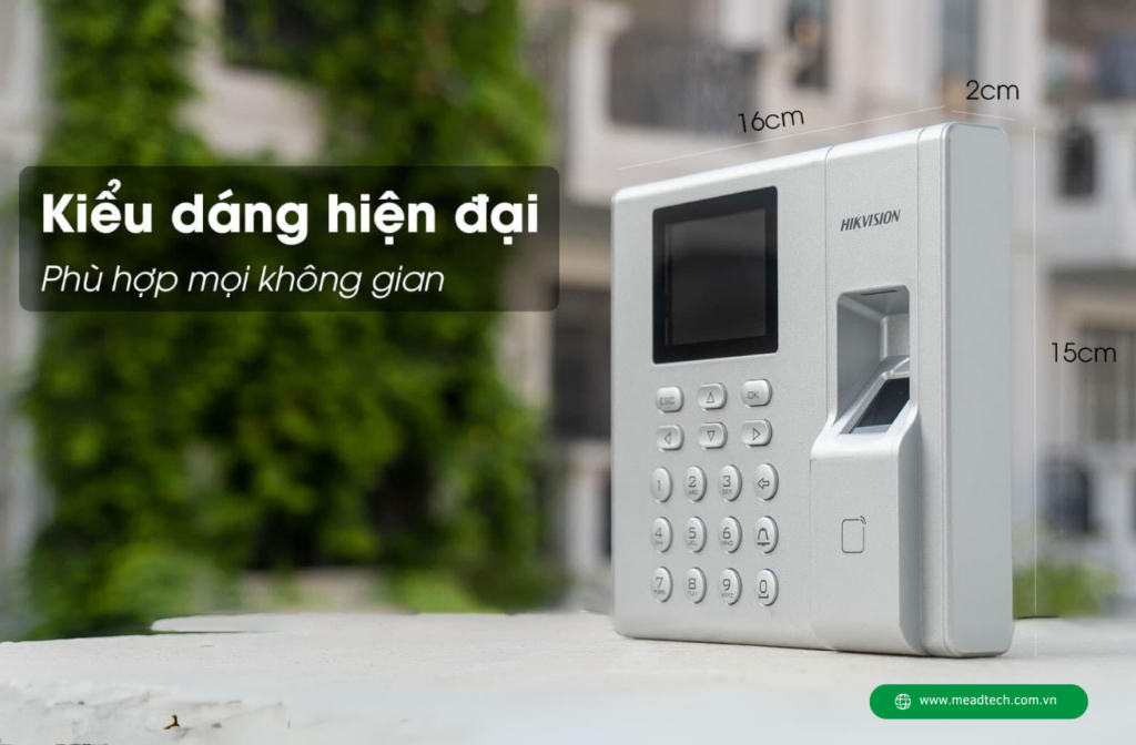 Kiểu dáng Máy chấm công vân tay Hikvision DS-K1T8003F