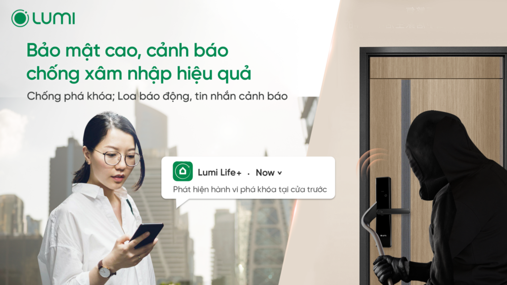 Khóa thông minh Lumi bảo mật cao, cảnh báo chống xâm nhập hiệu quả