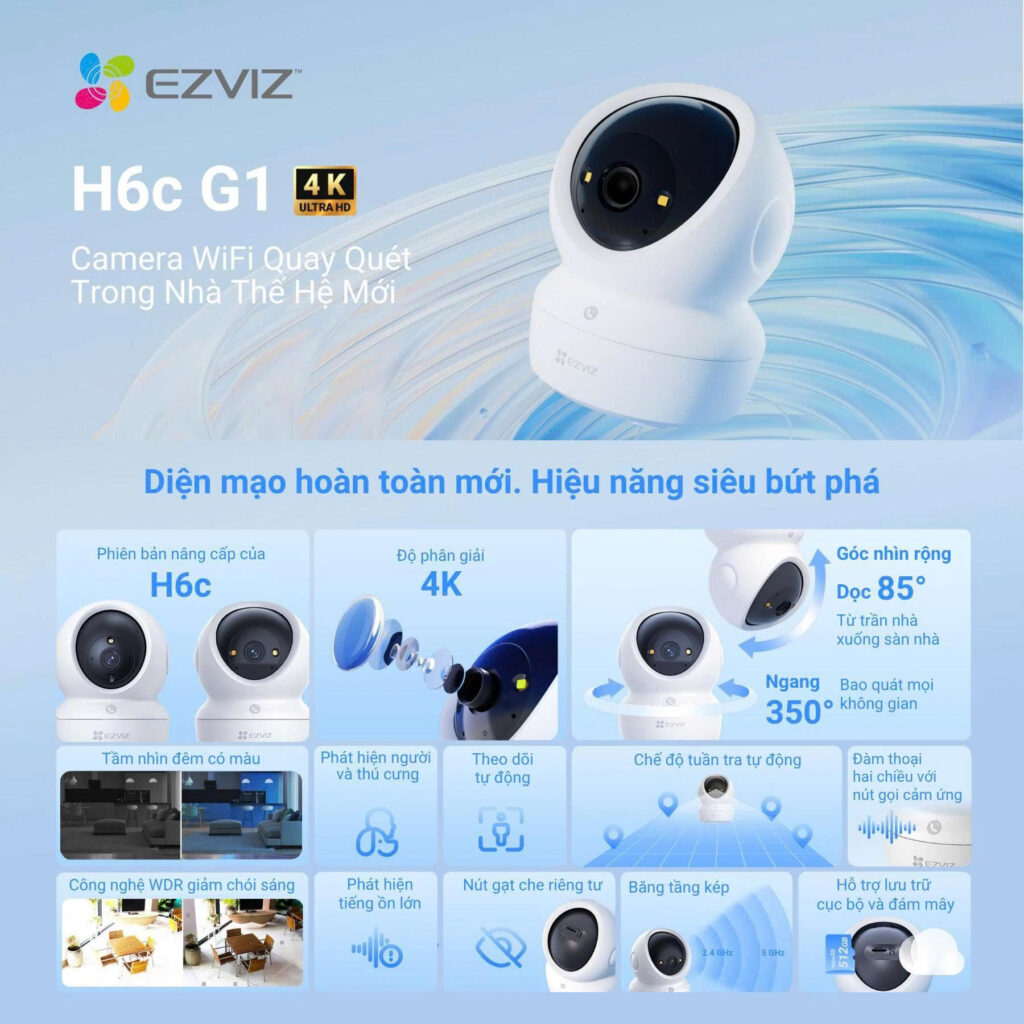 Cover Camera wifi Ezviz H6c G1 4K
