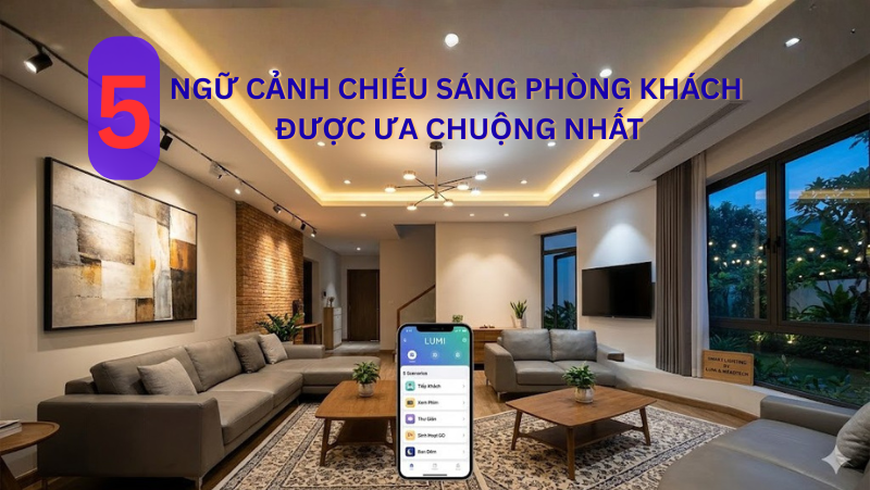 5+ ngữ cảnh chiếu sáng phòng khách